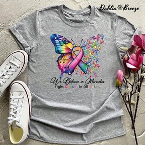 T-shirt imprimé papillon Cancer Warrior