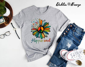 T-shirt Hippie Soul Paix Fleur