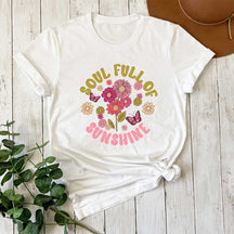 T-shirt à fleurs mignonnes Soul Full of Sunshine