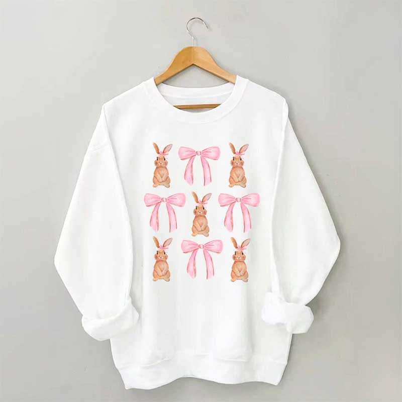 Happy Easter Bunny Bow Sweatshirt