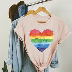 Watercolor Rainbow Heart T-shirt