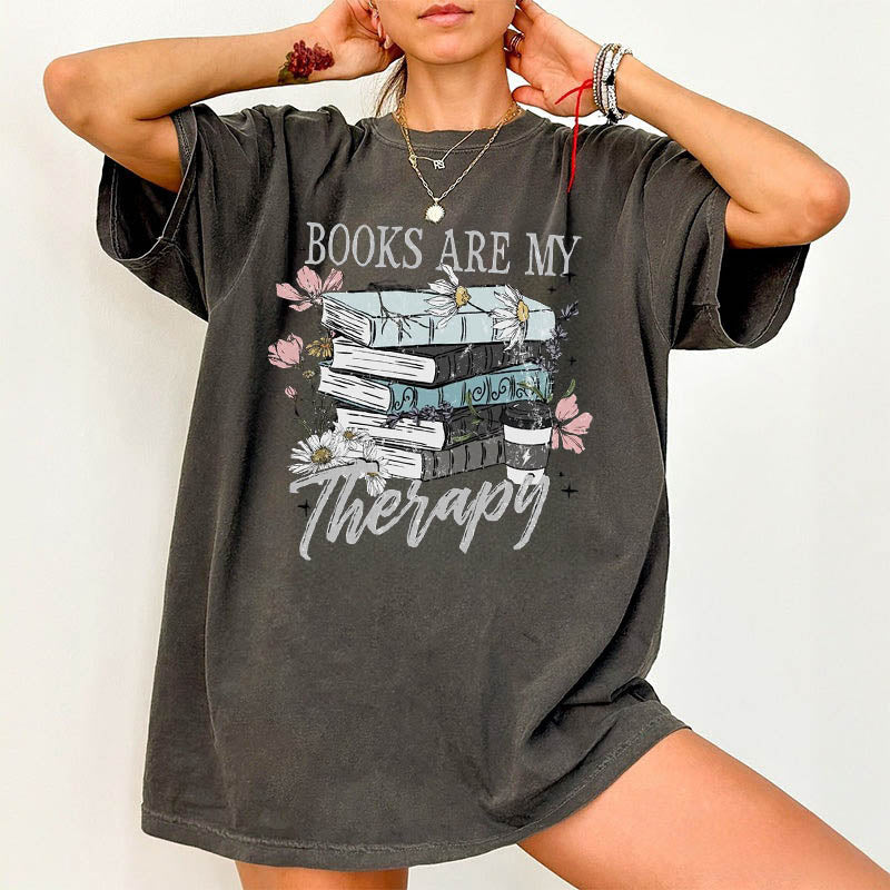 Book Are My Therapy Book Lover T-shirt