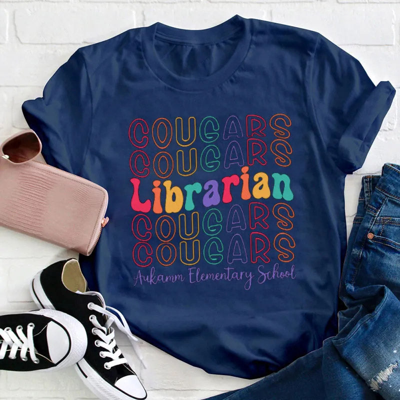Colored Letters Teacher T-shirt