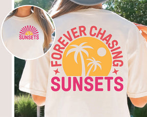 T-shirt de plage rétro Forever Chasing Sunsets