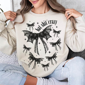 Halloween Bat Gothic Coquette Bow Sweatshirt