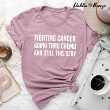 T-shirt imprimé lettre Fighting Cancer