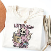 Let Me Read In Peace Bookish Skeleton T-shirt