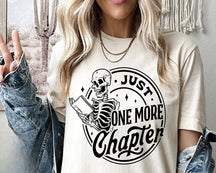 Just One More Chapter Reading Skeleton T-shirt