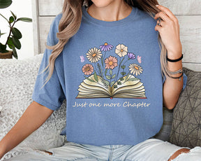 Just One More Chapter Flower Book T-shirt