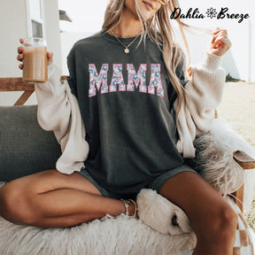 T-shirt imprimé Floral Mama Cute Mom