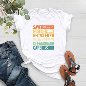 T-shirt Recyclage environnemental Sauvez la planète