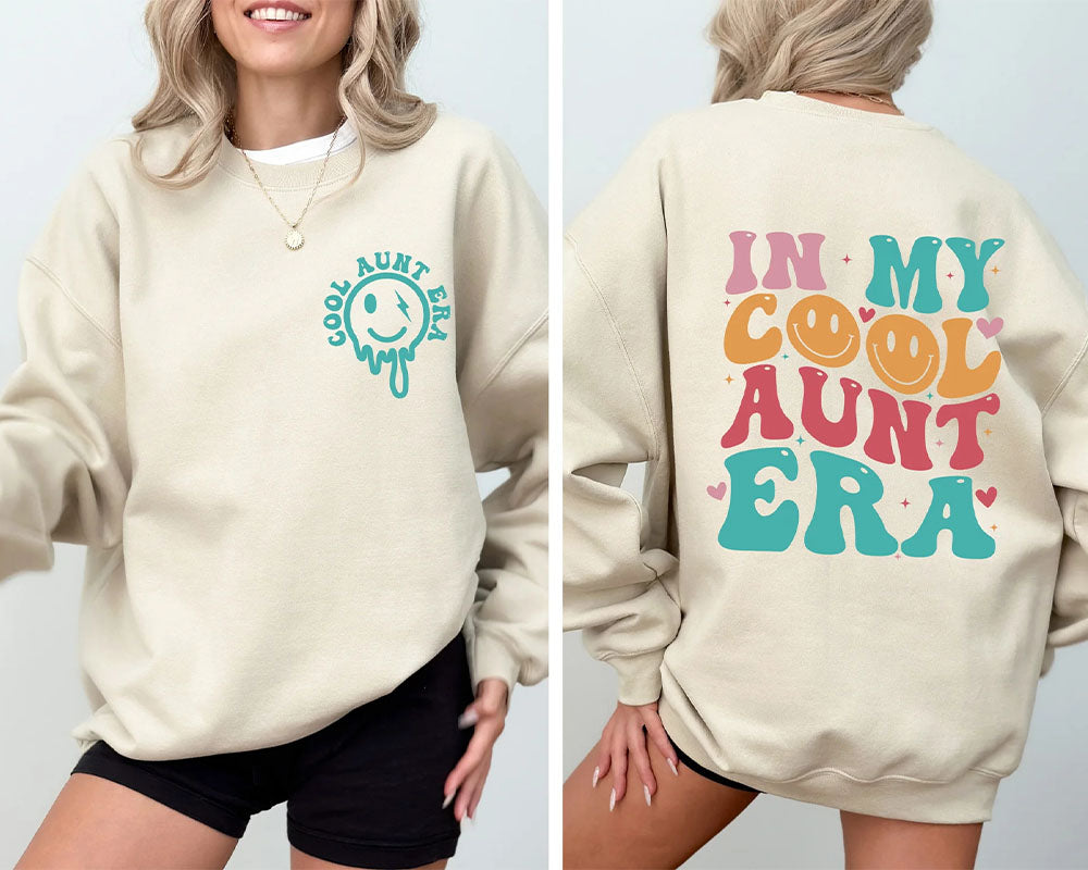 In My Cool Aunt Era Front And Back Print Sweatshirt