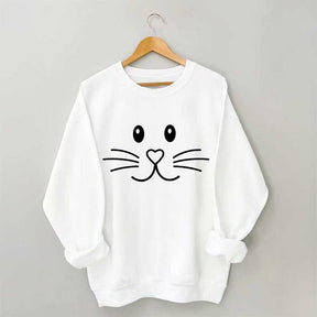 Sweat-shirt Joyeuses Pâques avec visage de lapin