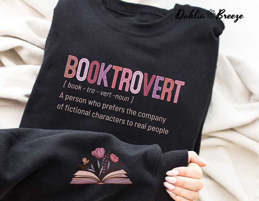 Booktrovert Définition Funny Floral Book Sweatshirt