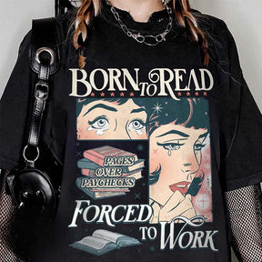 Born To Read Bookish Funny Dark Romance T-shirt