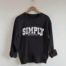 Simply Blessed Letter Print Sweatshirt