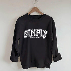 Simply Blessed Letter Print Sweatshirt