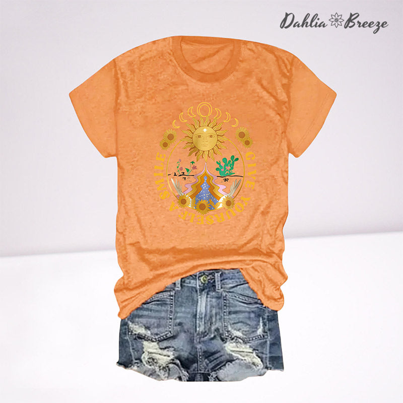 Donnez-vous un t-shirt fleuri Smile Sun