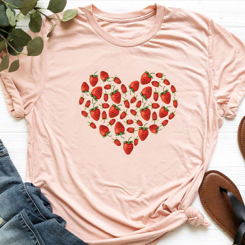 Strawberry Heart Fruit Lover T-shirt