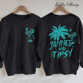 Tanned and Tipsy Retro Summer Sweatshirt