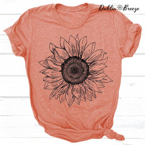 T-shirt tendance imprimé tournesol