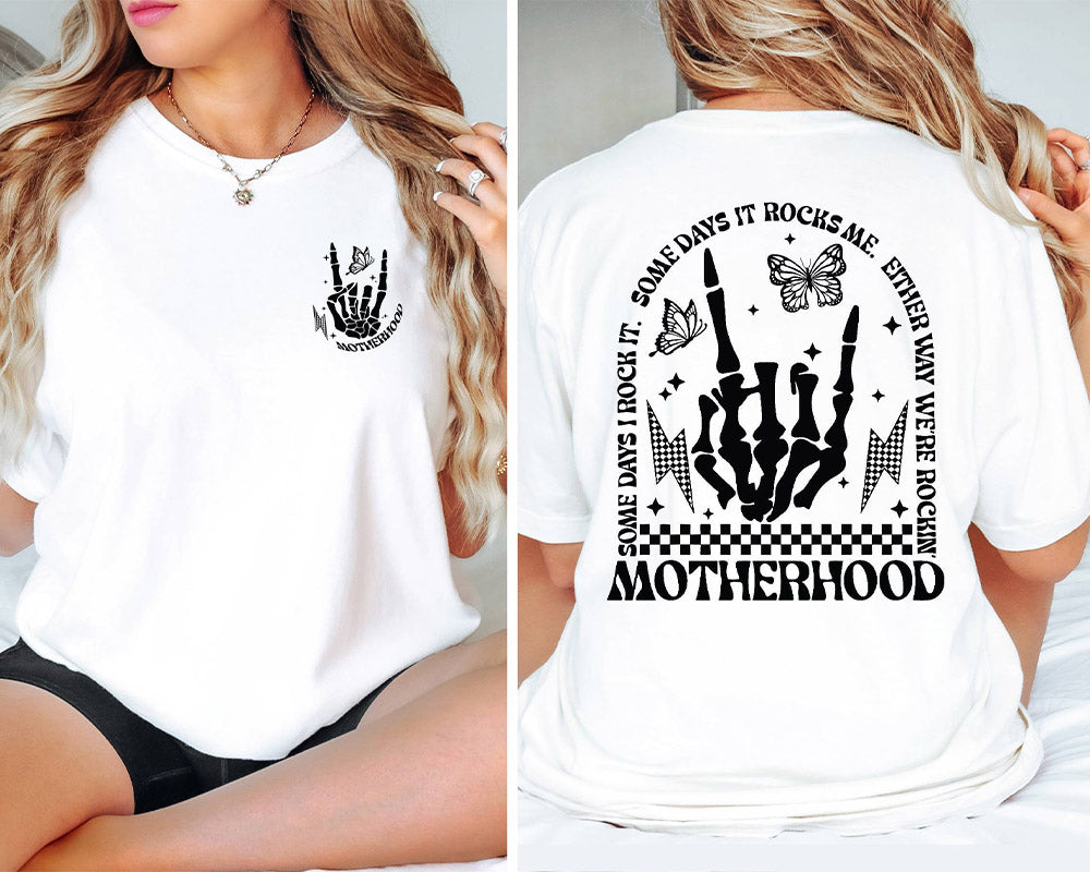 Funny Motherhood Rock Skeleton T-shirt