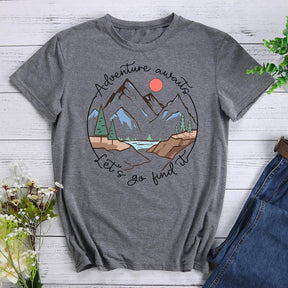 Adventure Awaits Round Neck T-shirt