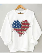 American Flag Leopard Heart Sweatshirt