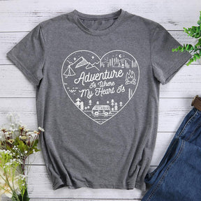 Adventure Is Where My Heart Is Hiking T-shirt