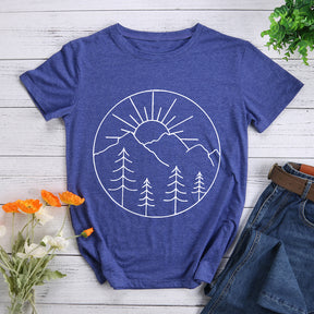 Beautiful Sunset Forest Hiking T-shirt