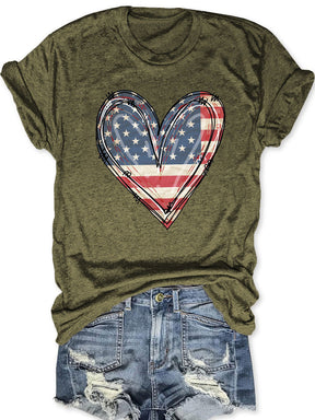 America Flag Heart T-shirt