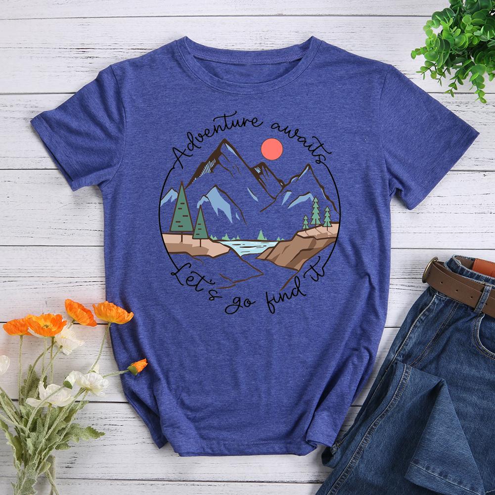 Adventure Awaits Round Neck T-shirt