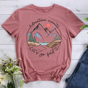 Adventure Awaits Round Neck T-shirt