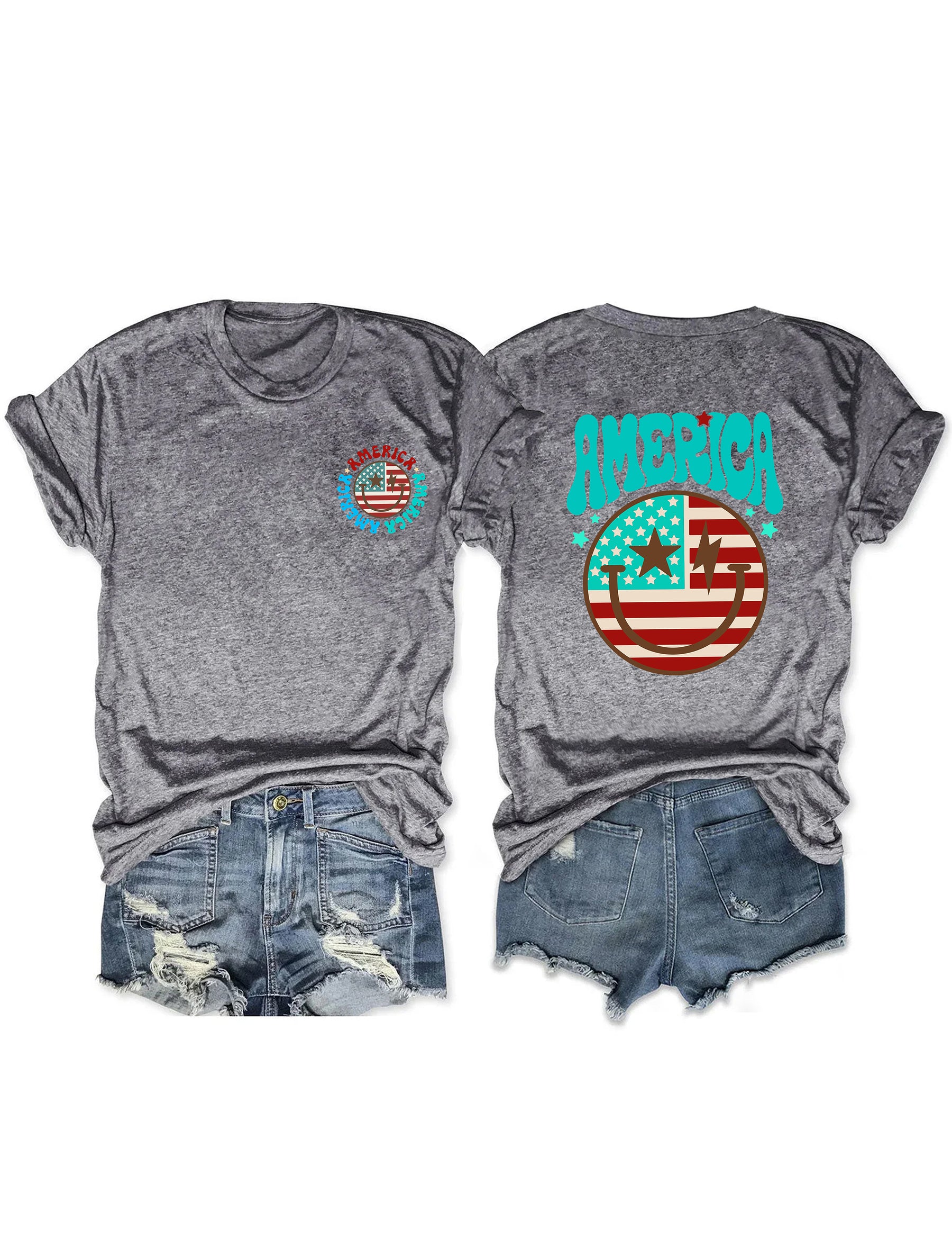 Smiling American Flag T-shirt