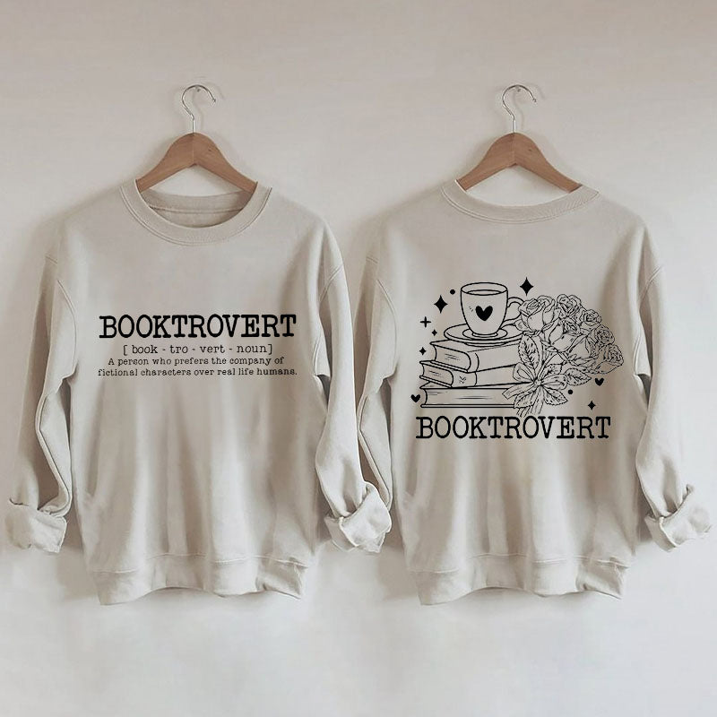 Booktrovert Definition Funny Floral Book Sweatshirt