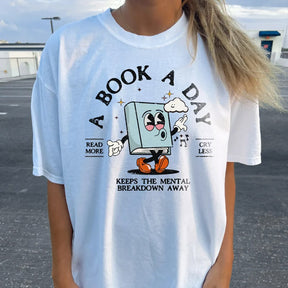 A Book A Day Bookish Mental Health T-shirt