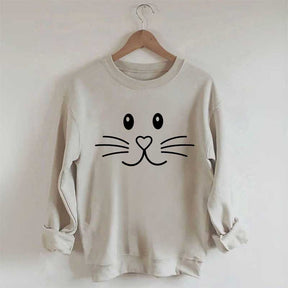 Sweat-shirt Joyeuses Pâques avec visage de lapin