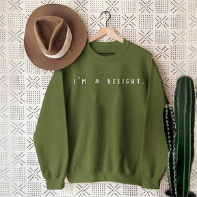 Bedrucktes Sweatshirt „I'm A Delight“.