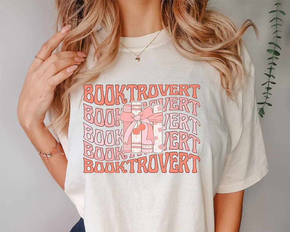 Bow Booktrovert Books T-shirt