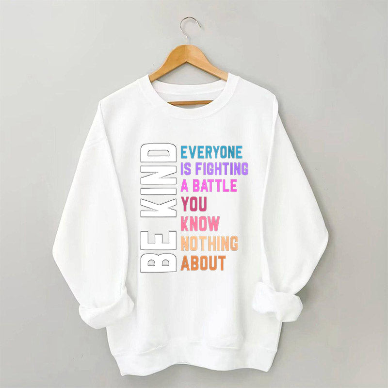 Be Kind Letter Print Sweatshirt