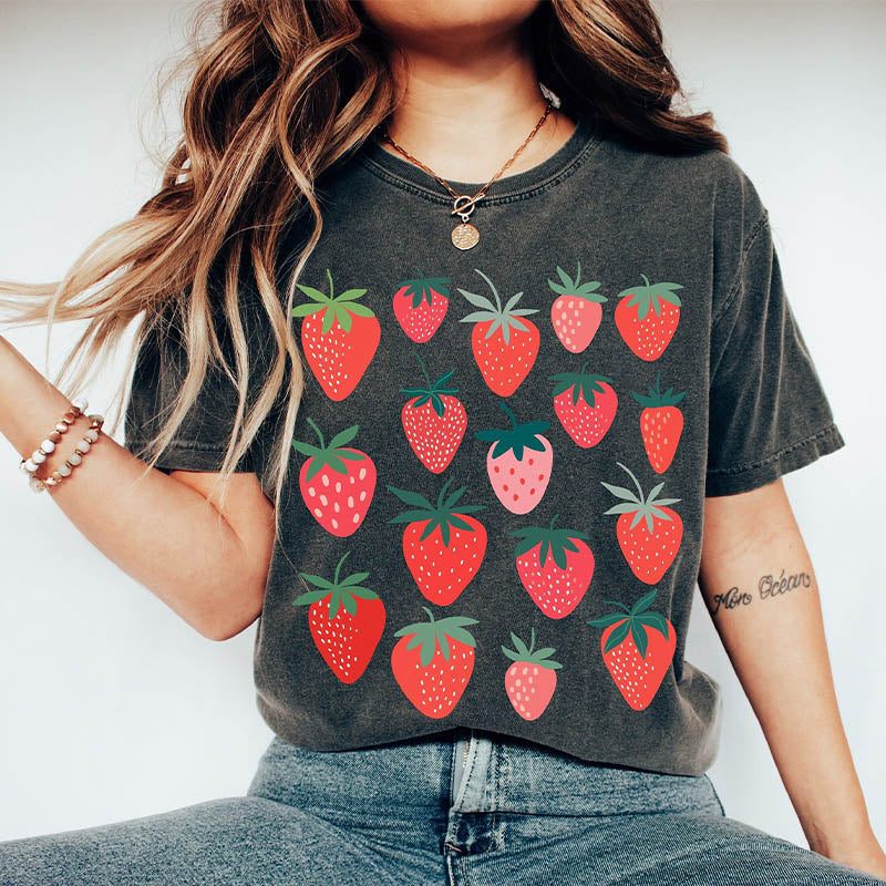 Strawberry Botanical Aesthetic T-shirt