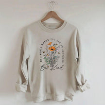 Bee Kind Floral Print Sweatshirt