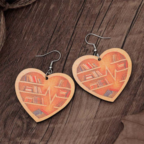 Book Lover Heart Earrings