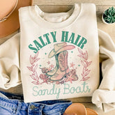 Salt Hair Sandy Boots Cowgirl Sweatshirt