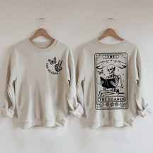 The Reader Tarot Card Skeleton Reading Sweatshirt