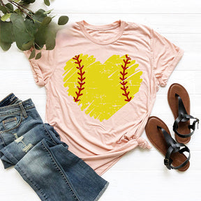 Distressed Baseball Heart T-shirt