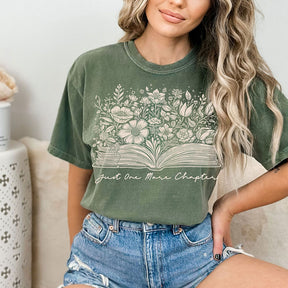 Just One More Chapter Flower Book T-shirt