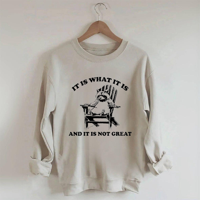 It Is What It Is And It Is Not Great Funny Raccoon Sweatshirt