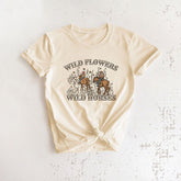 Fleurs sauvages Chevaux sauvages T-shirt naturel