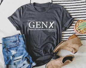 T-shirt Gen X élevé avec de l'eau et de la négligence